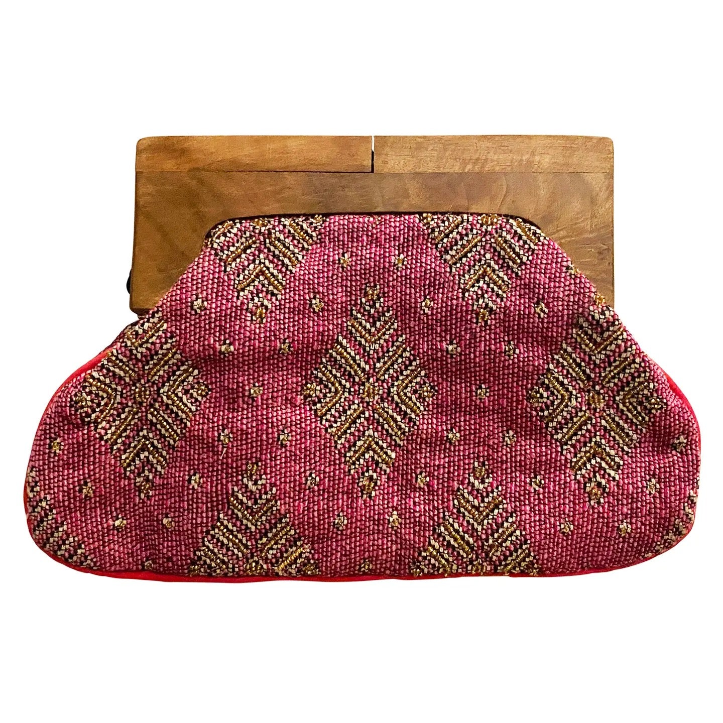 Pink Beaded Clutch