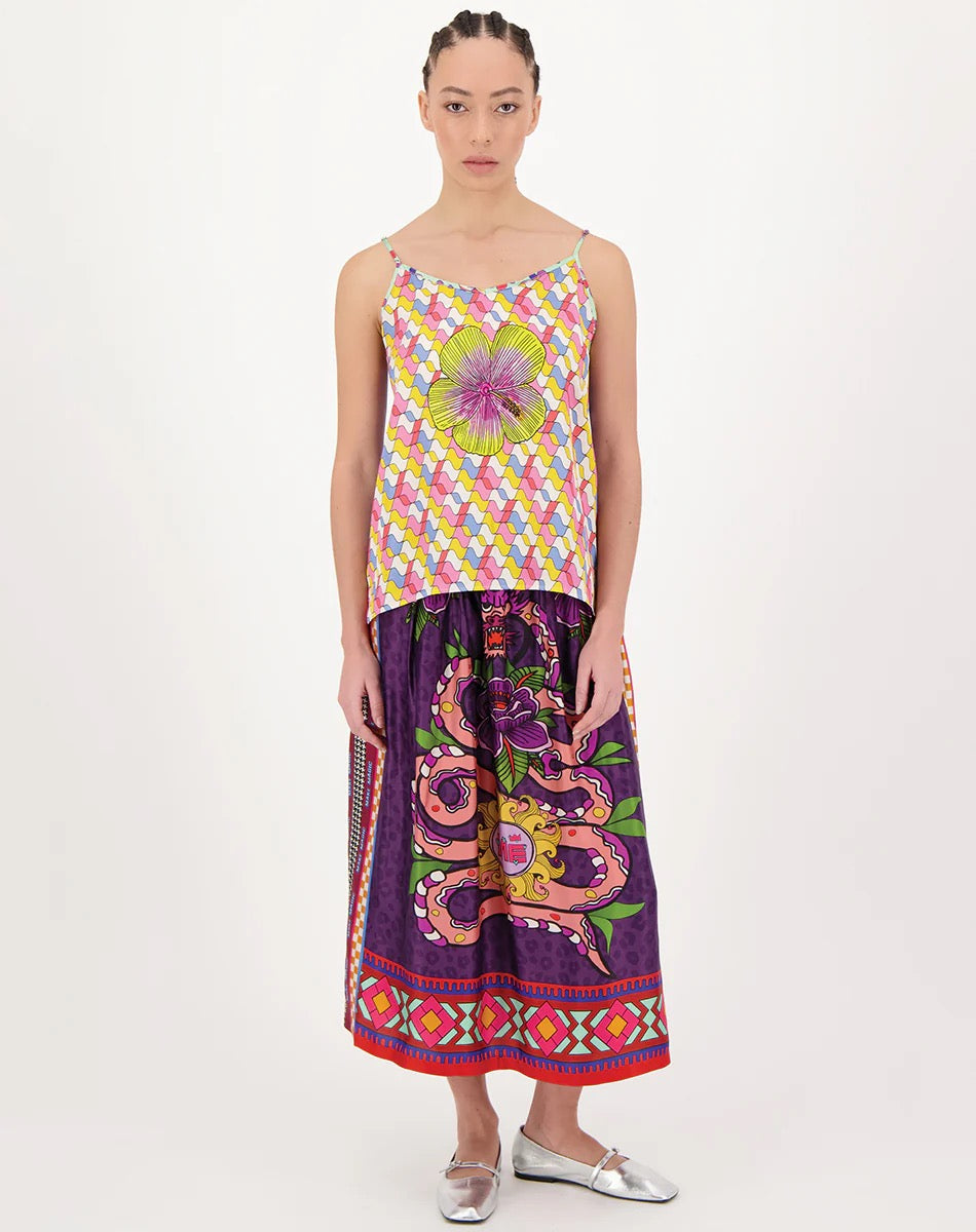 Vanessa Dragon Midi Skirt