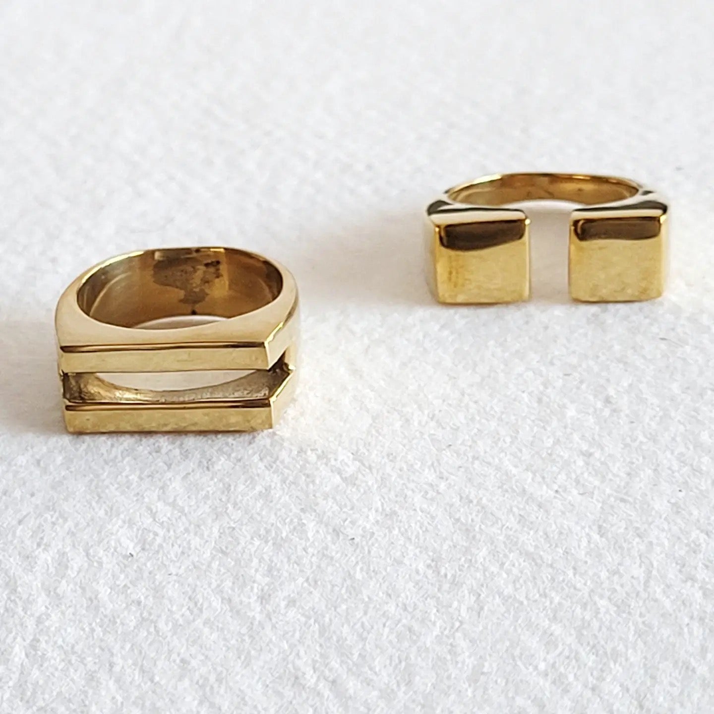 Brass Double Bar Ring Size 6