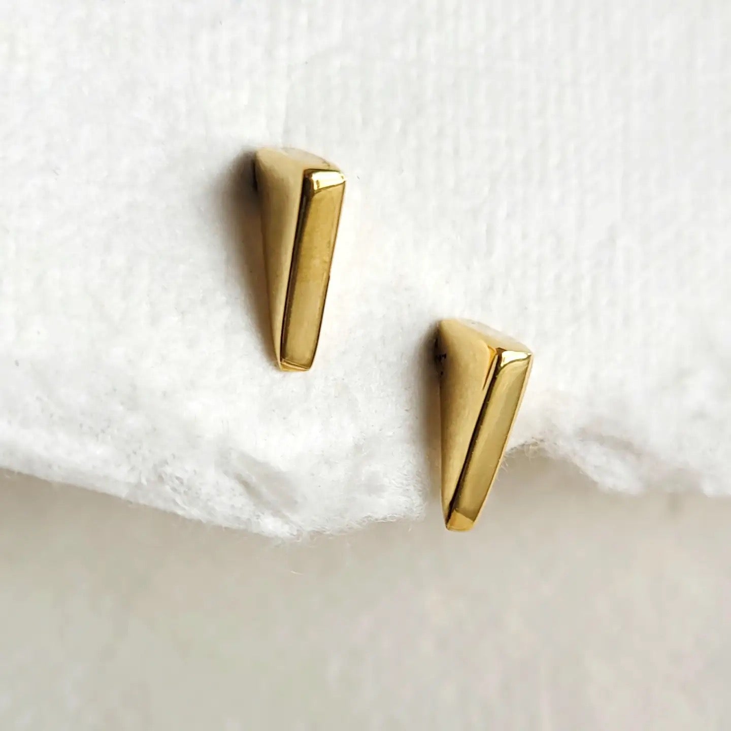Brass Mini Triangle Stud Earrings