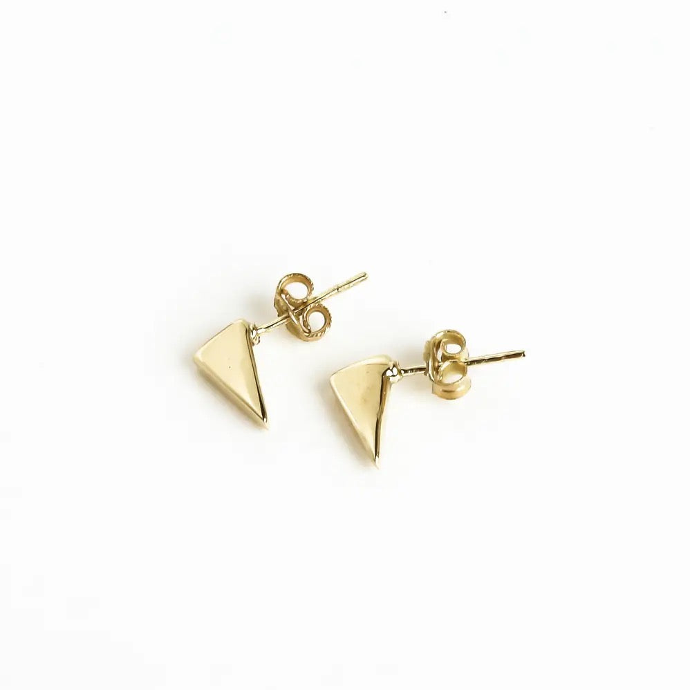 Brass Mini Triangle Stud Earrings