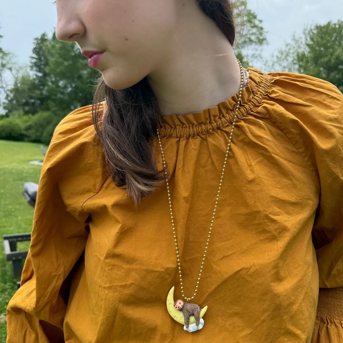 Glow in the Dark Sleepy Sloth Necklace