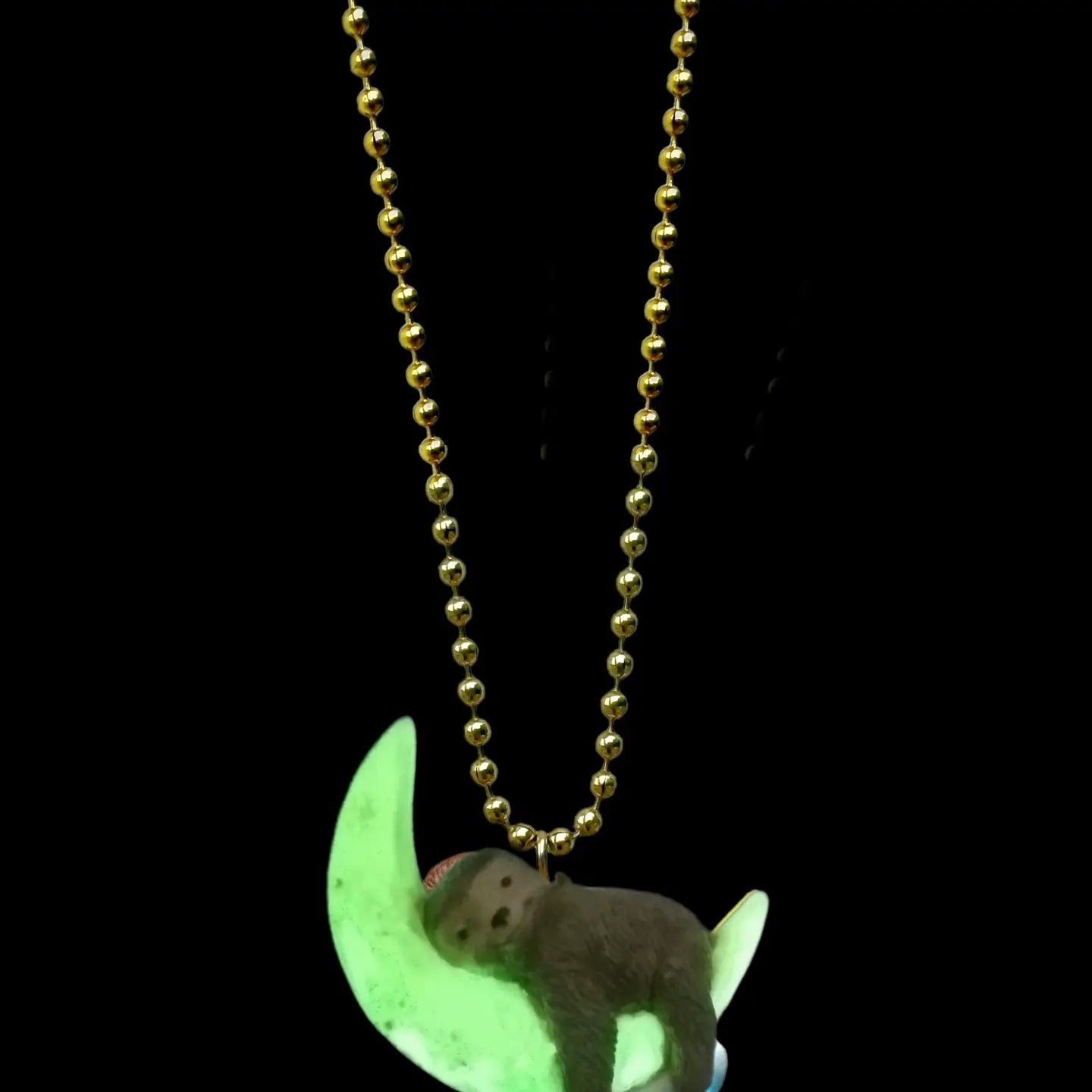 Glow in the Dark Sleepy Sloth Necklace