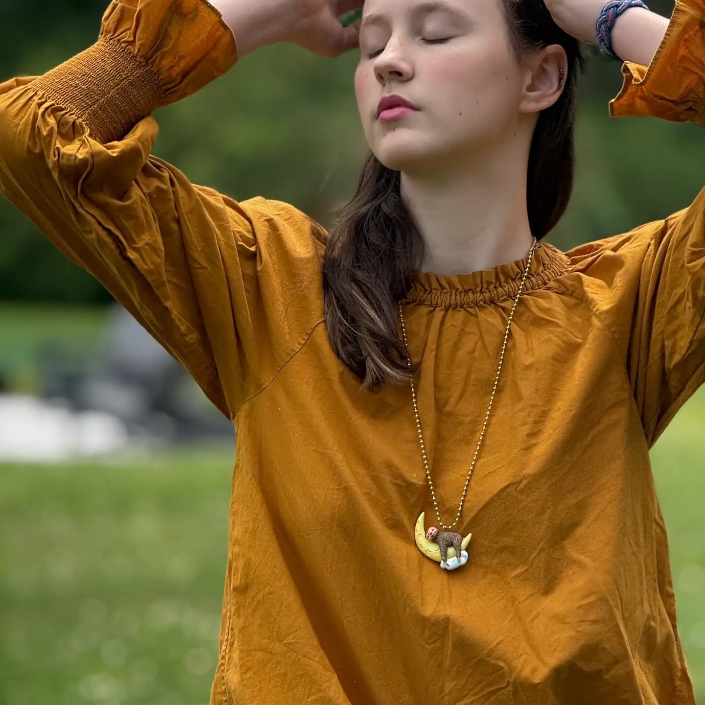 Glow in the Dark Sleepy Sloth Necklace