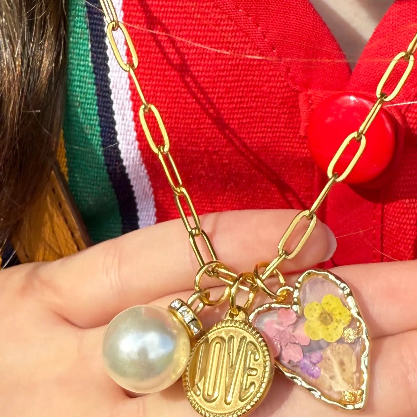 Pearl Floral Love Necklace