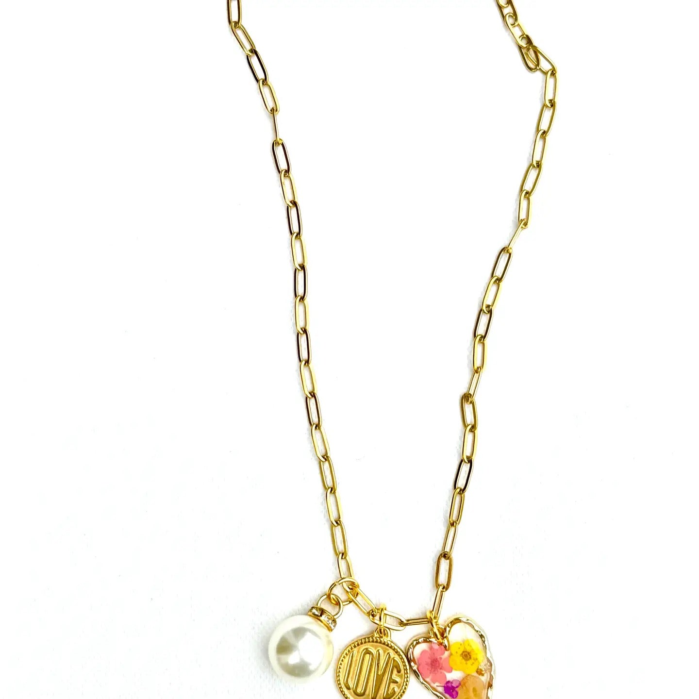 Pearl Floral Love Necklace