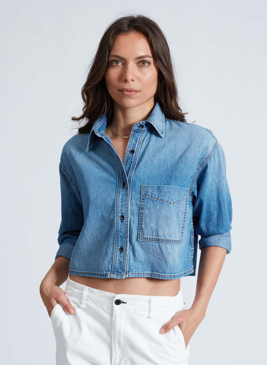 Crop Denim Shirt