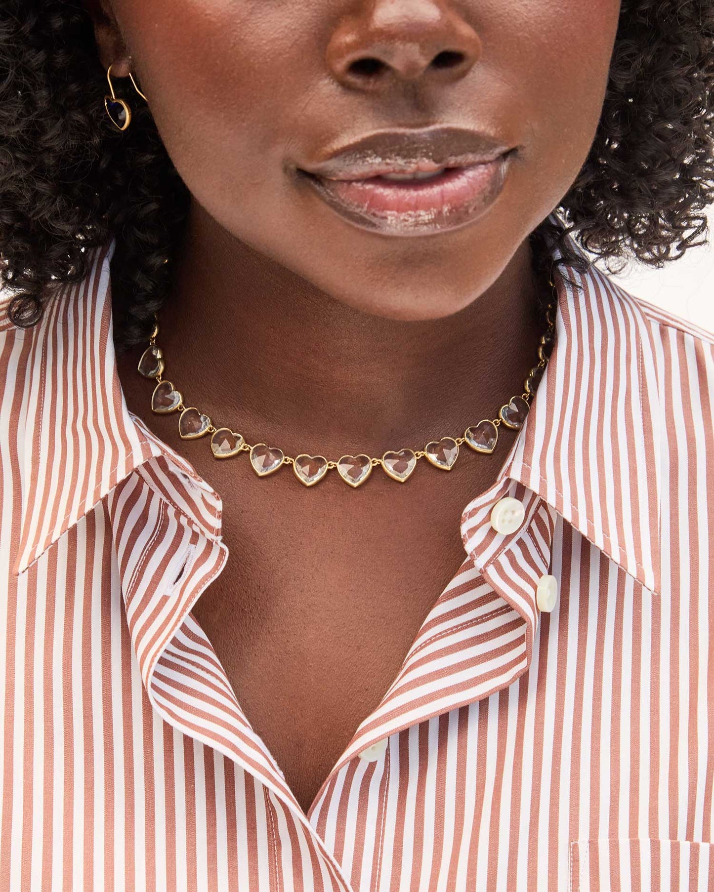 Bezel Heart Collar Necklace