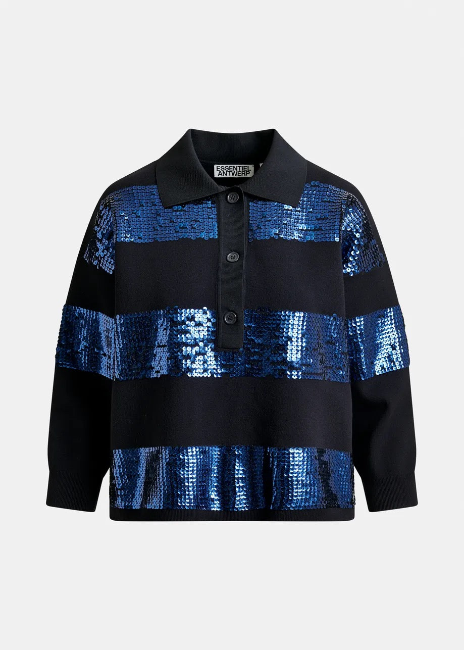 Illuminati Striped Sequin Polo