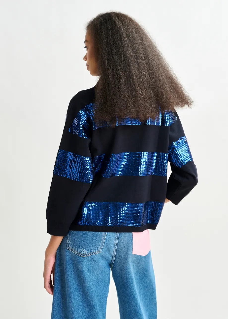 Illuminati Striped Sequin Polo