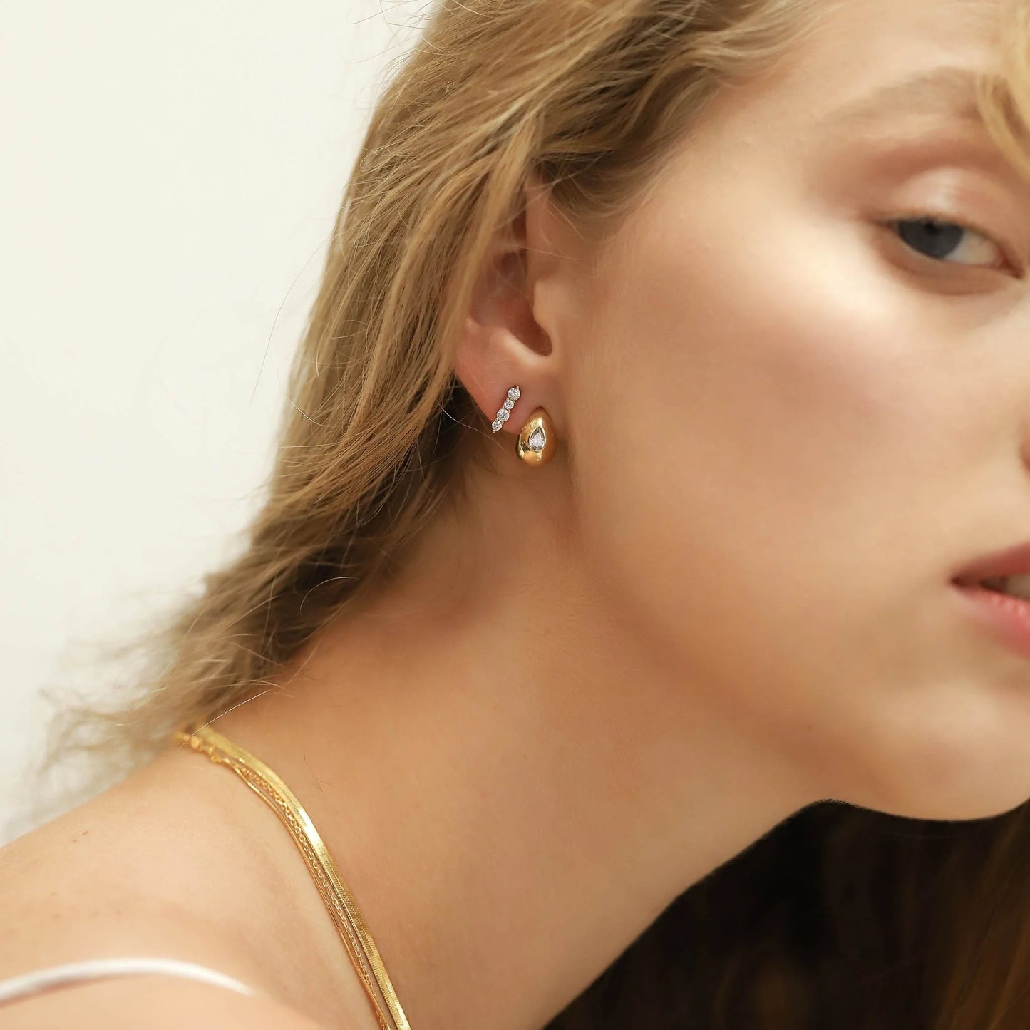 Round CZ Stick Studs