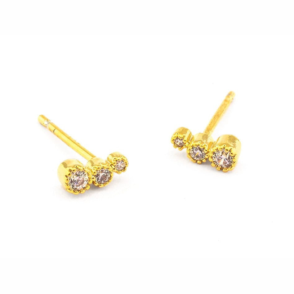 Graduated Bezel Set Studs
