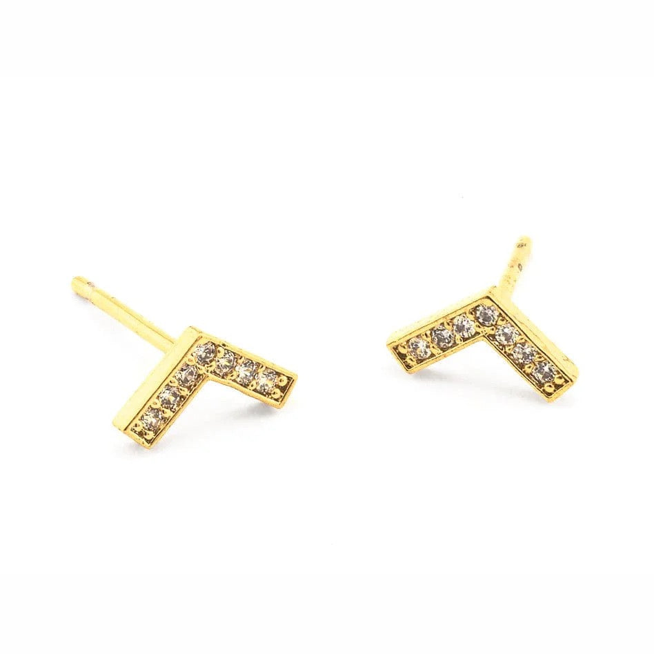 Pave Chevron Studs