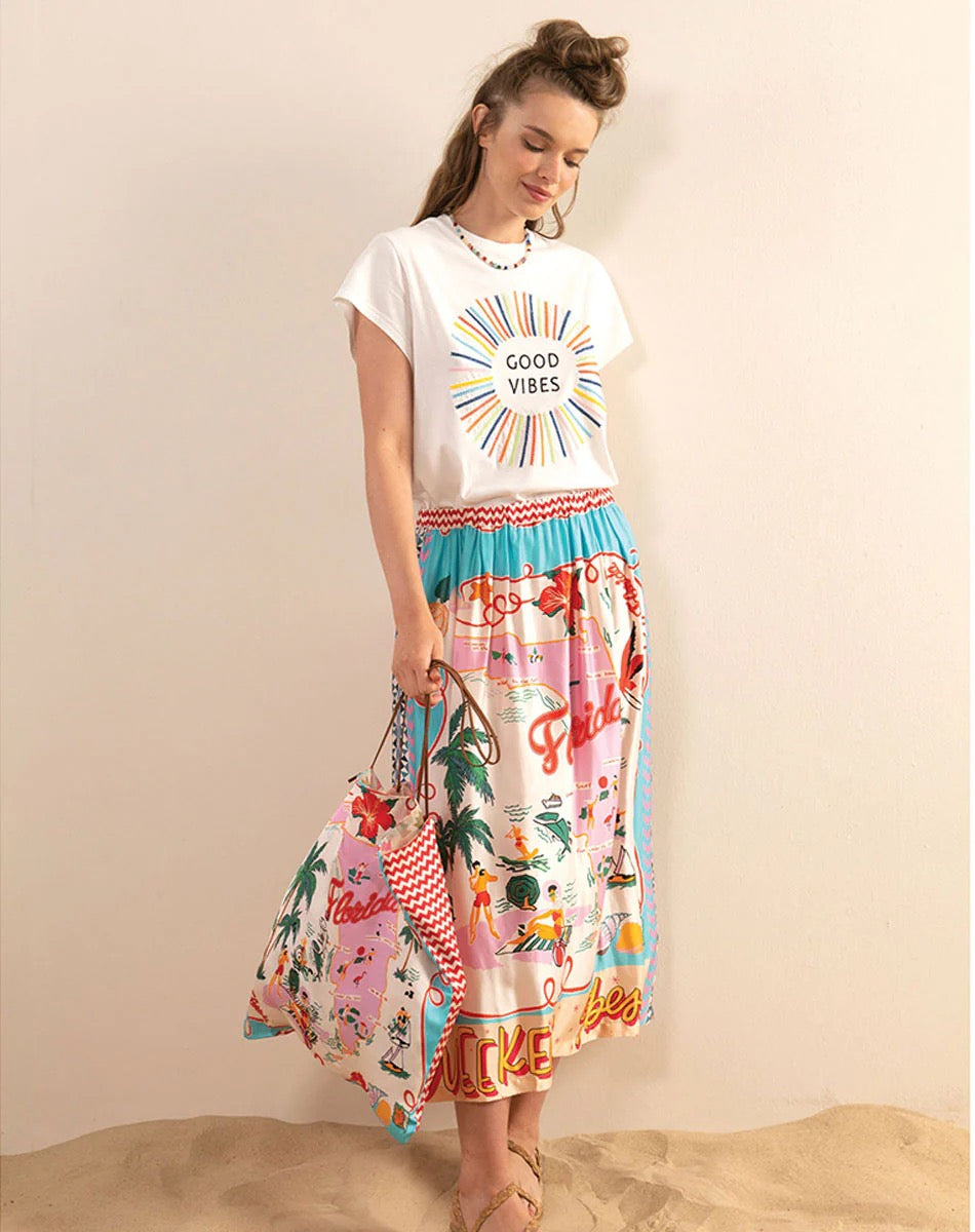 Alexa Florida Midi Skirt
