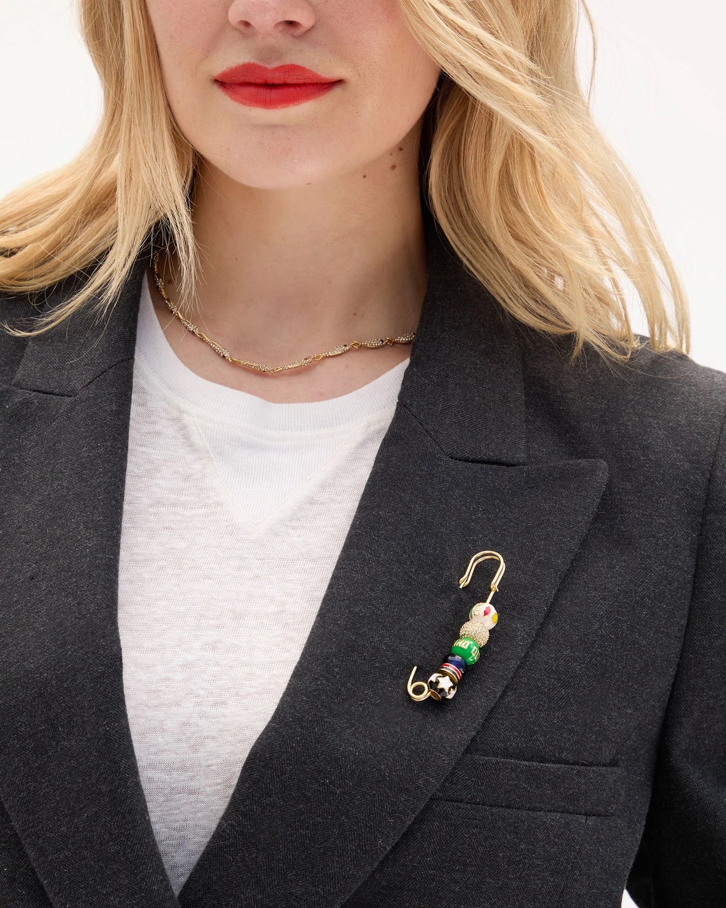 Beaded Blazer Pin