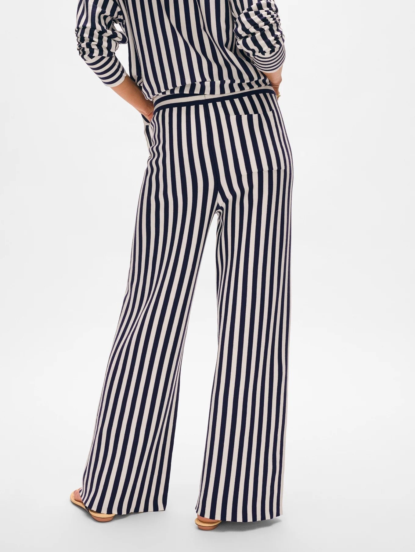 Superfine Or Striped Wide Leg Pant