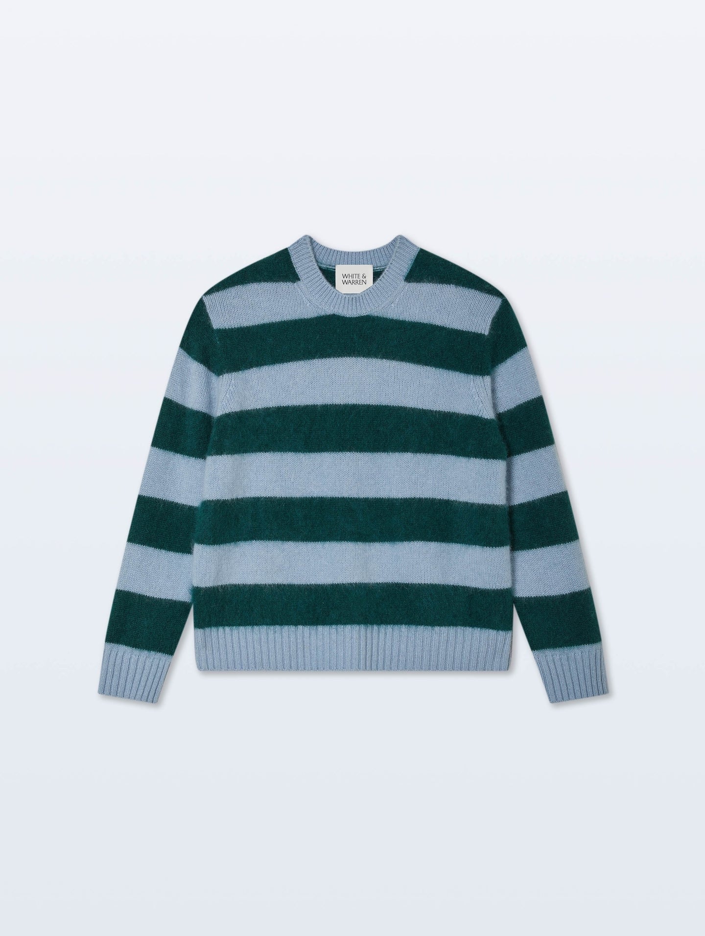Brushed Cashmere Striped Crew