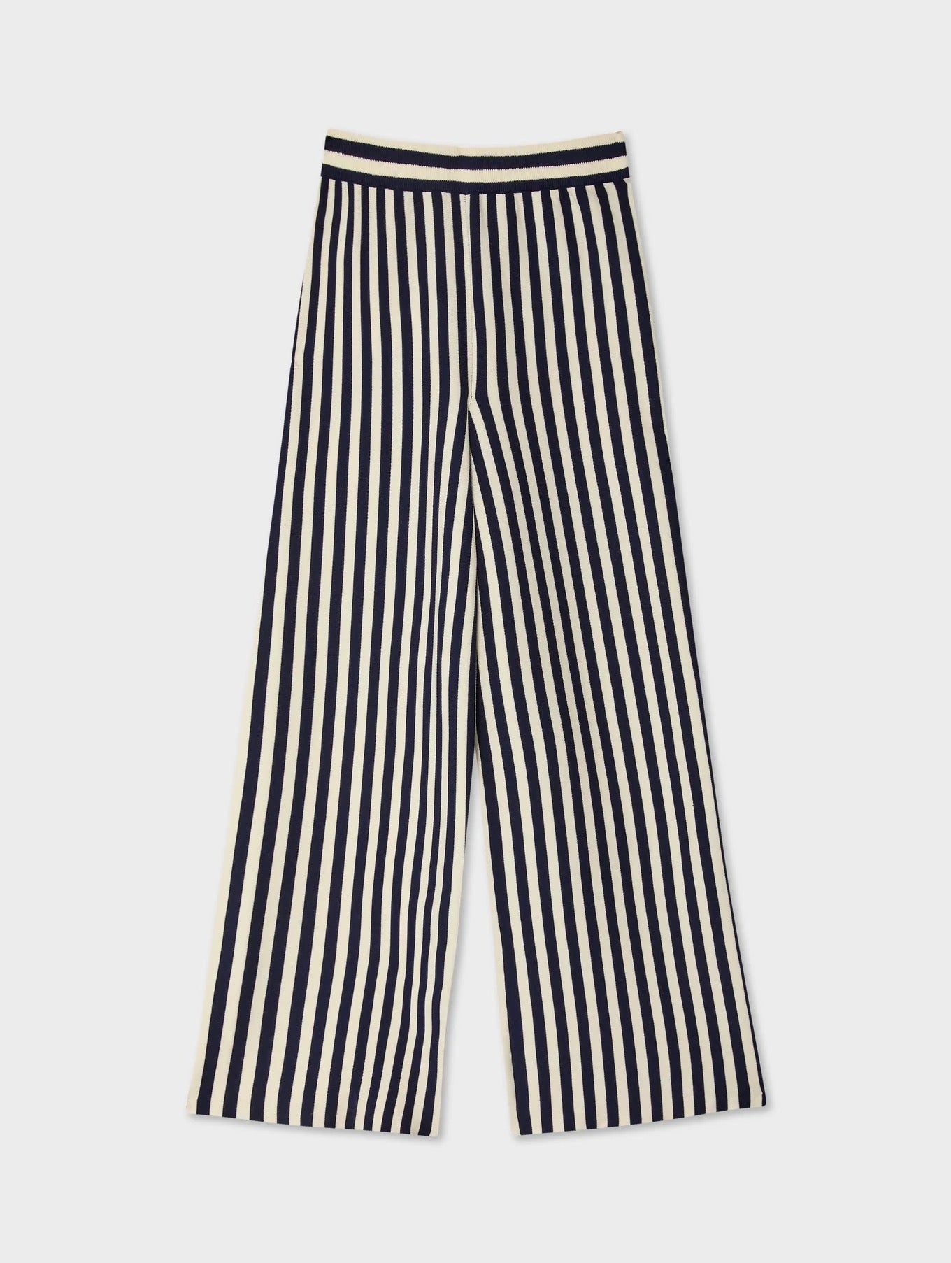 Superfine Or Striped Wide Leg Pant