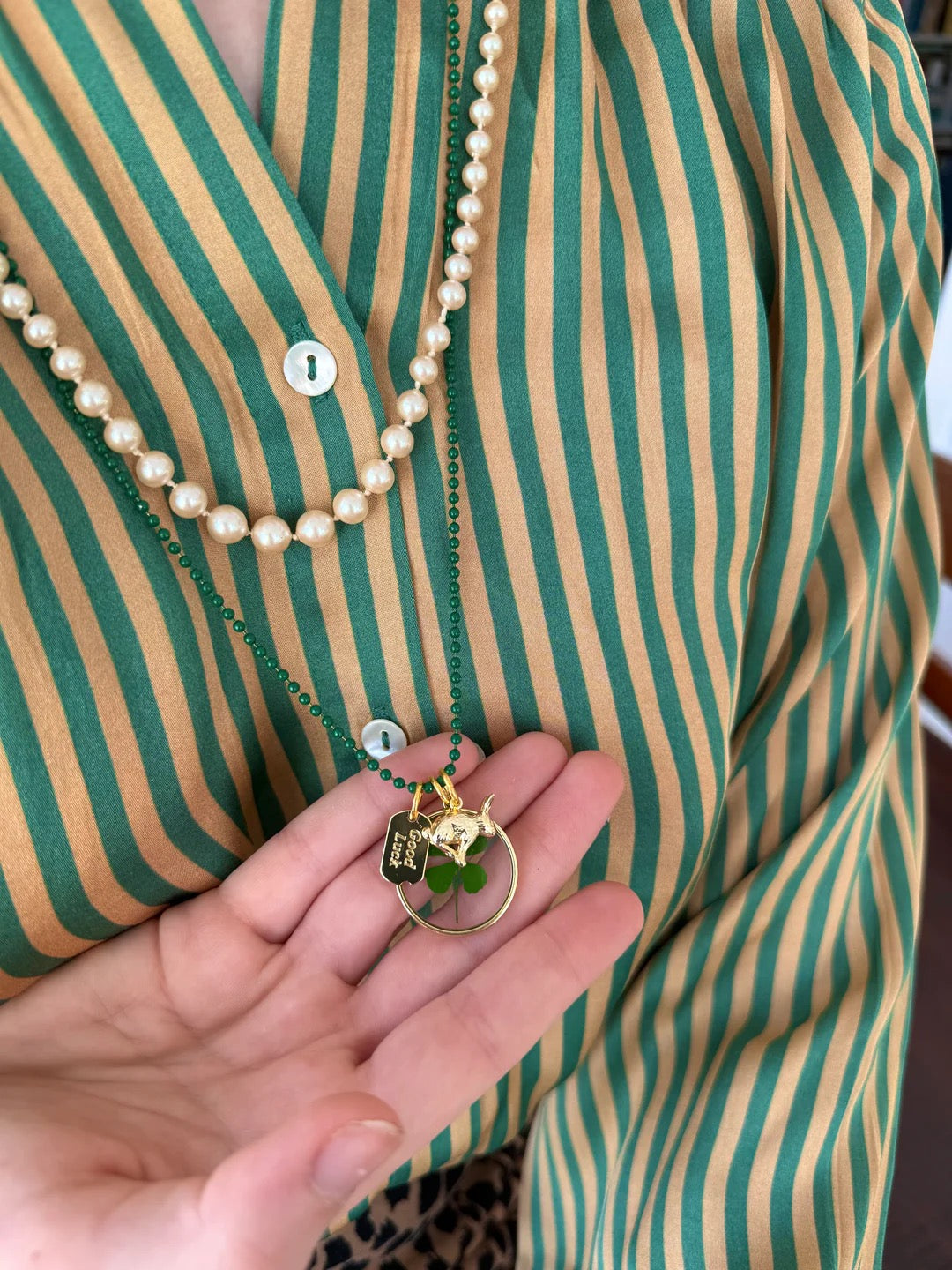 St Patricks Good Luck Charm Necklace