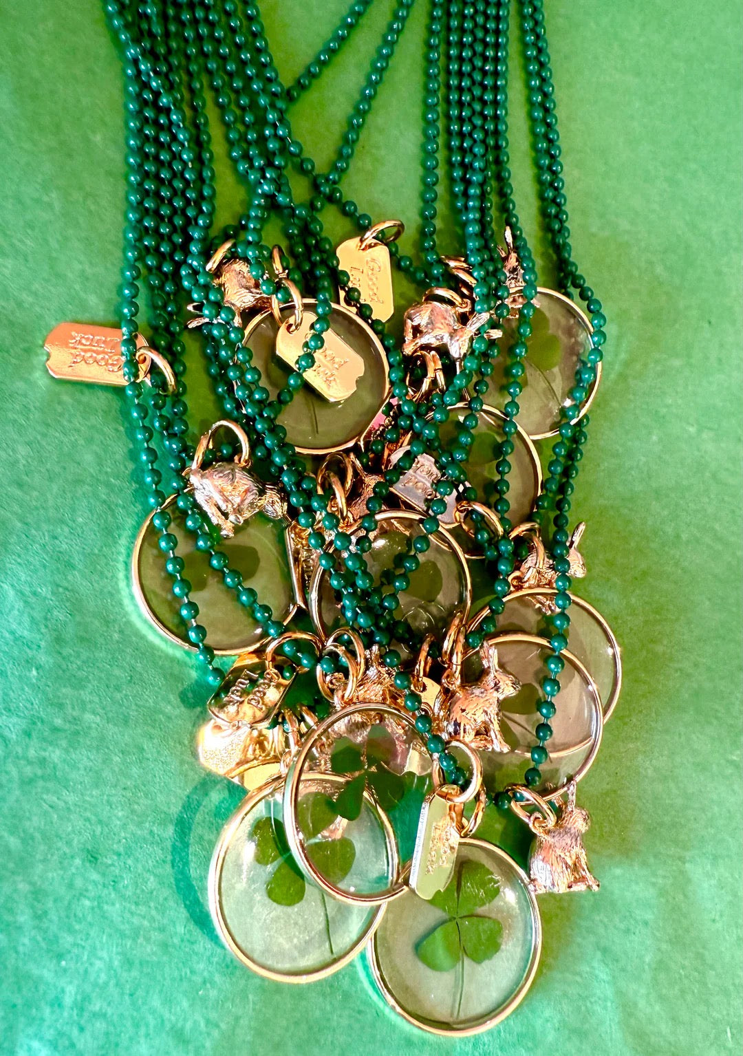 St Patricks Good Luck Charm Necklace