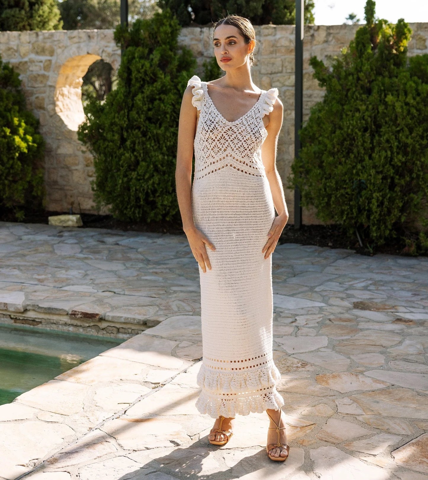 Janis Crochet Midi Dress