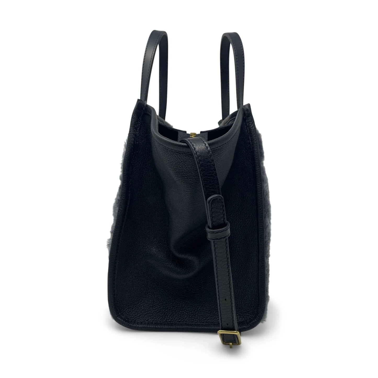 Stone Shearling Mini Tote