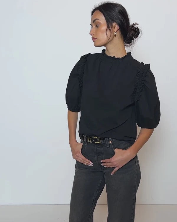 Roya Ruched Neck Top