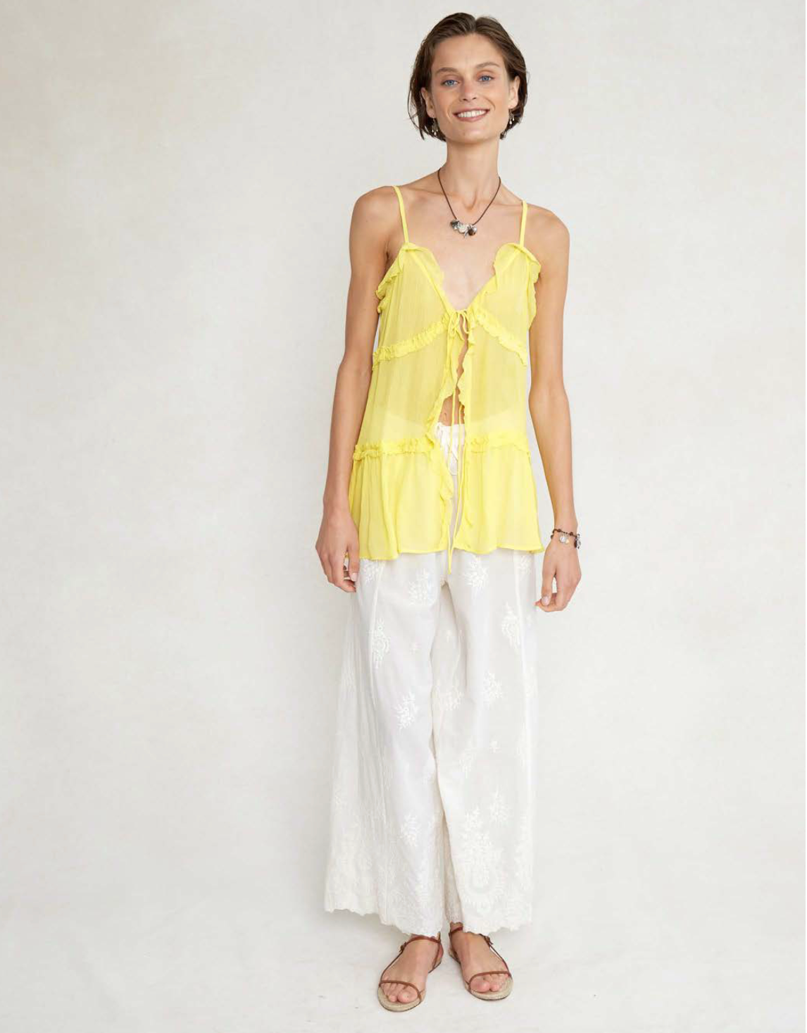 Embroidered Drawstring Pant