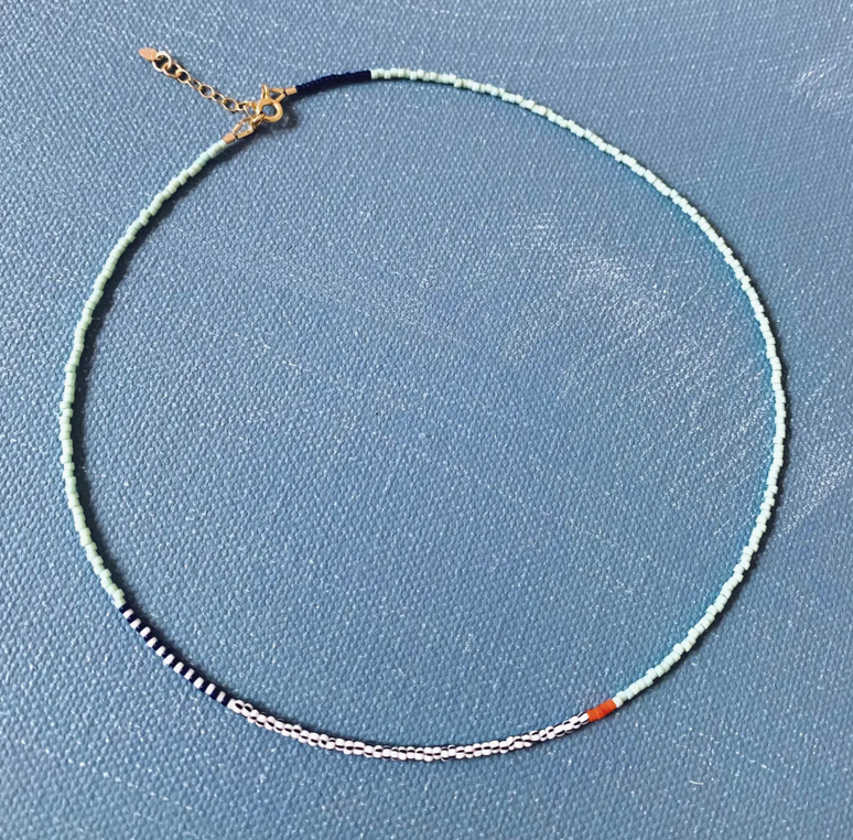Iceberg Blue Thinnest Line Necklace
