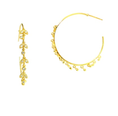 LG Hoops with CZ Drops