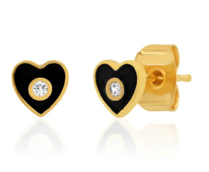 Enamel Heart and CZ Studs