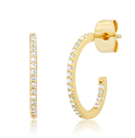 Pave CZ Inside Out Hoop