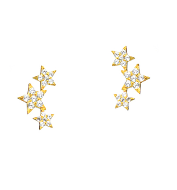 3 Star Climber Stud Earrings