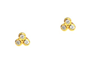 3 CZ Cluster Studs