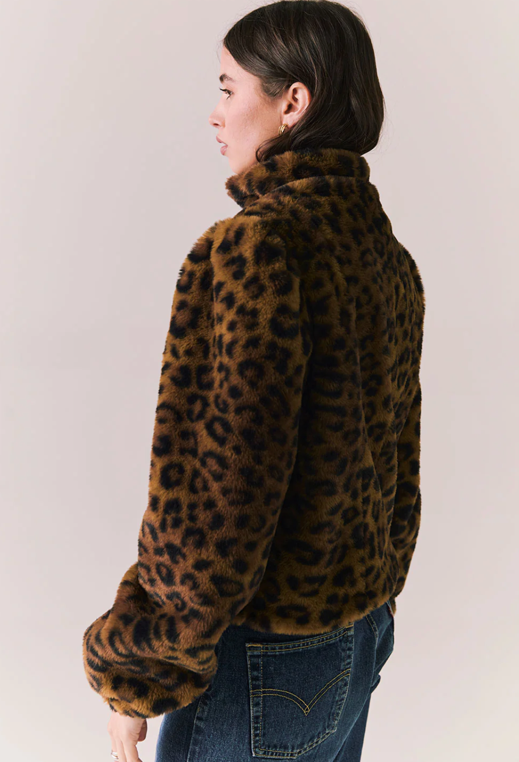 Leopard Puff Sleeve Jacket