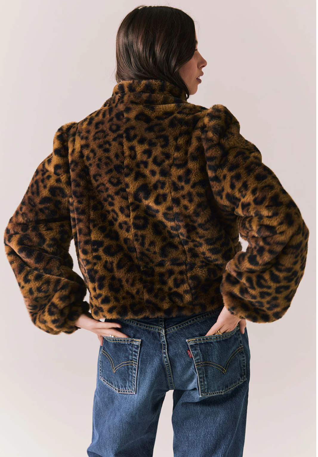 Leopard Puff Sleeve Jacket