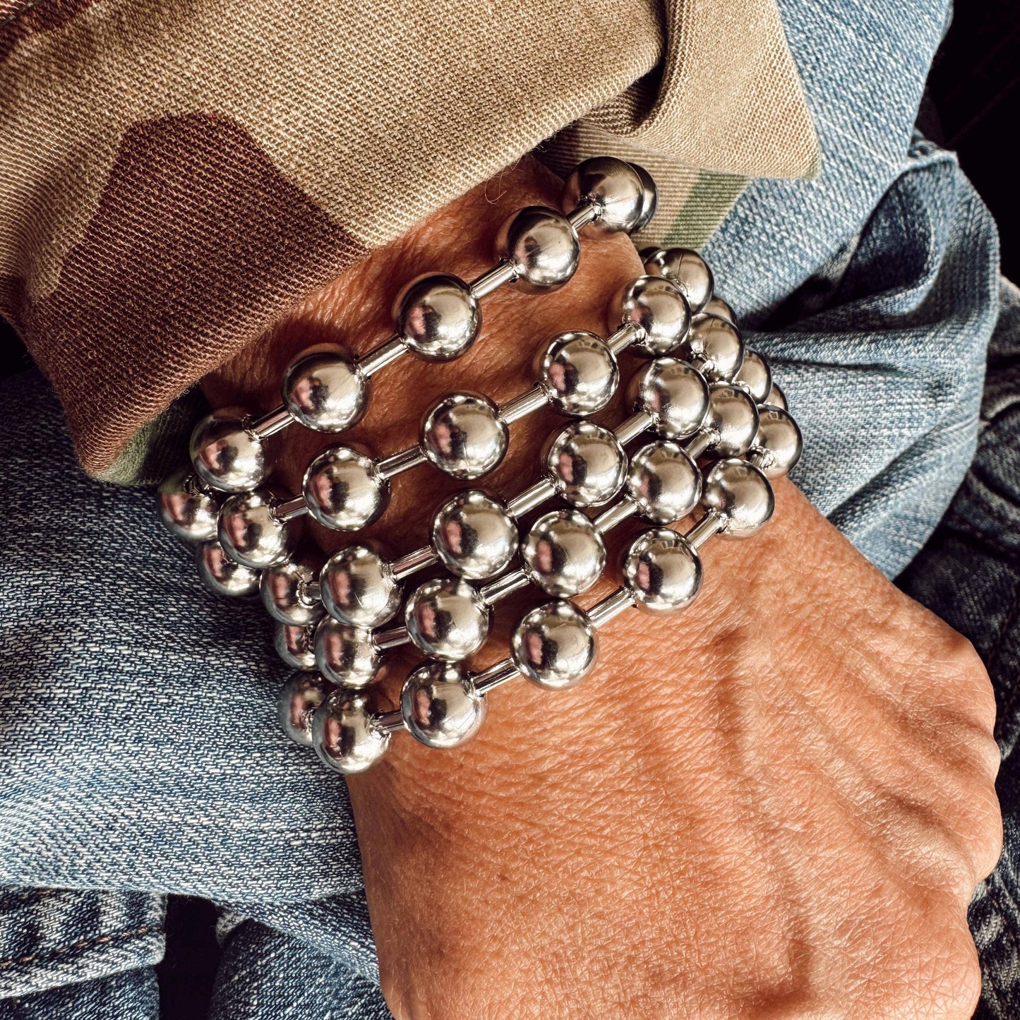 Polished Ball Chain Bracelet: 7
