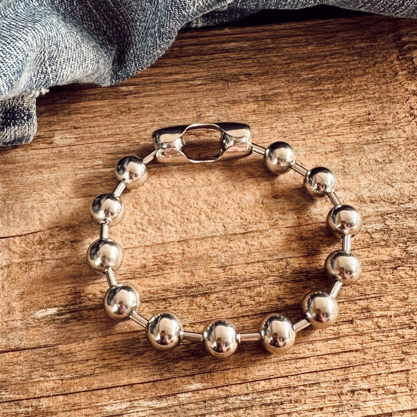 Polished Ball Chain Bracelet: 7