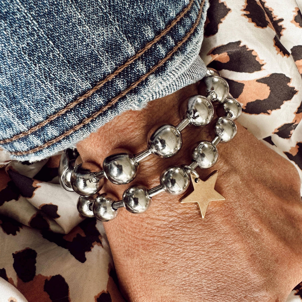 Extra Large Bead Chain Bracelet: 7