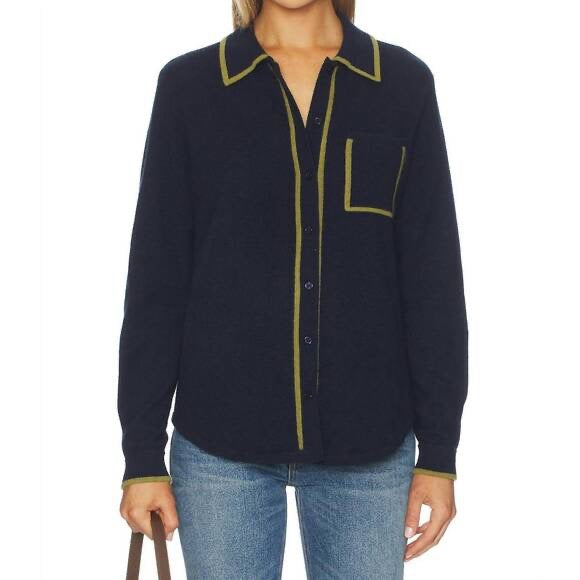 Cashmere Tipped Button Shirt