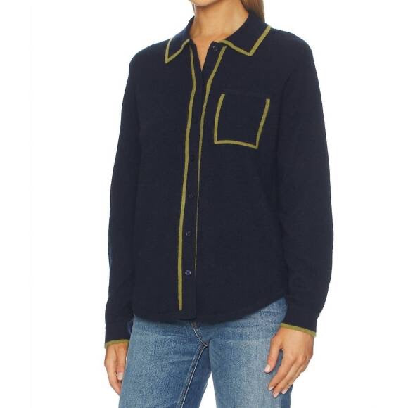 Cashmere Tipped Button Shirt