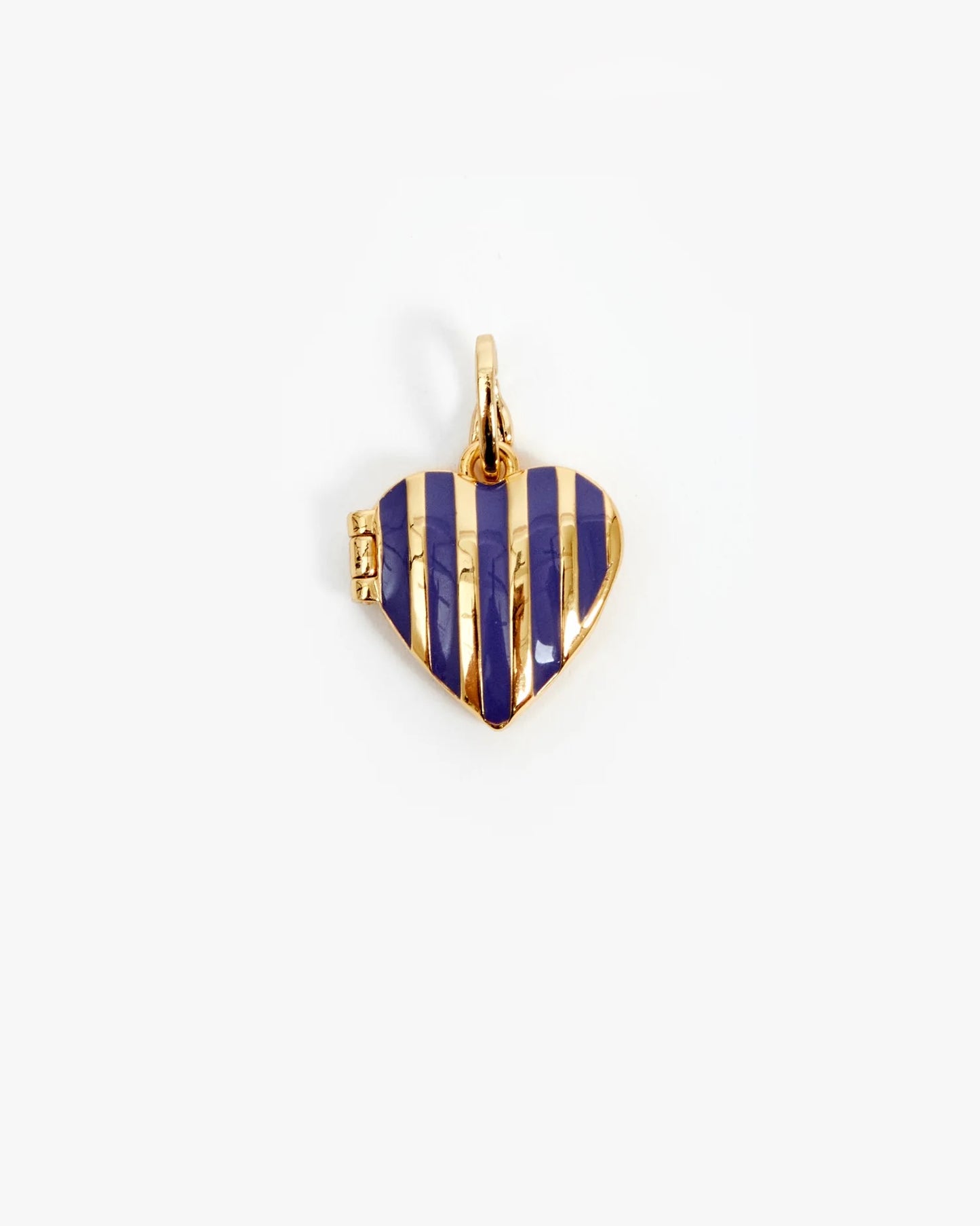 Stripe Heart Locket Charm