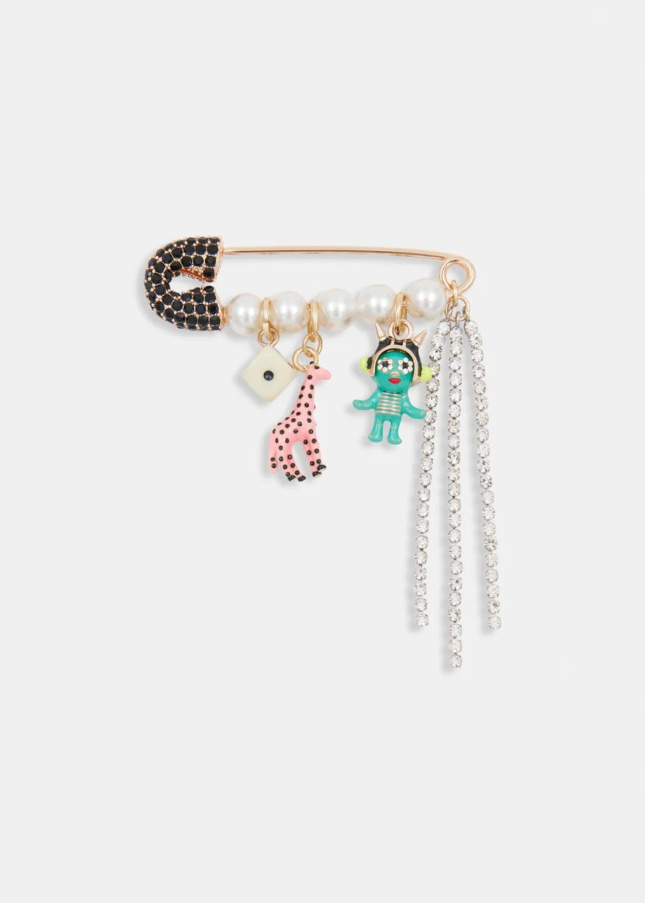 Imora Pin Brooch with Charms