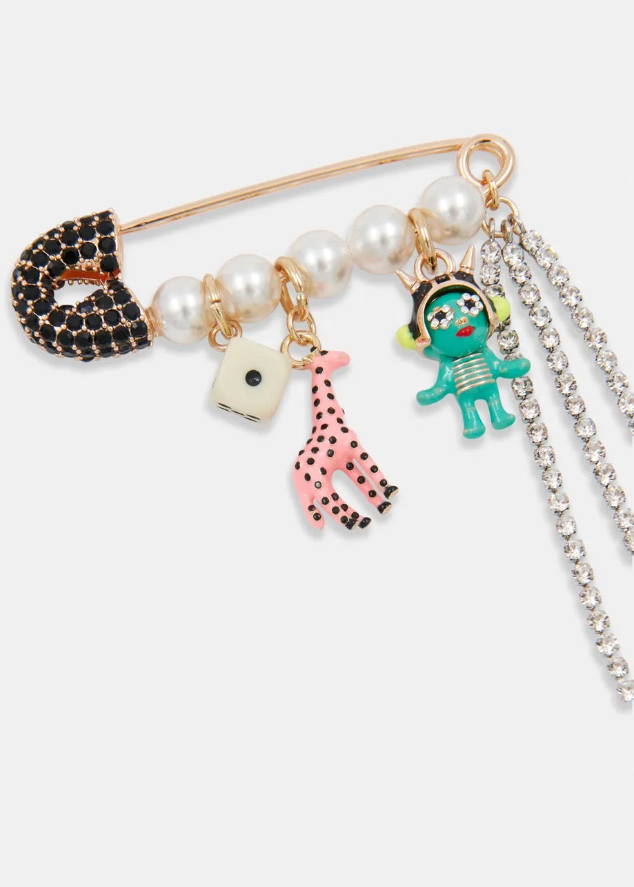 Imora Pin Brooch with Charms