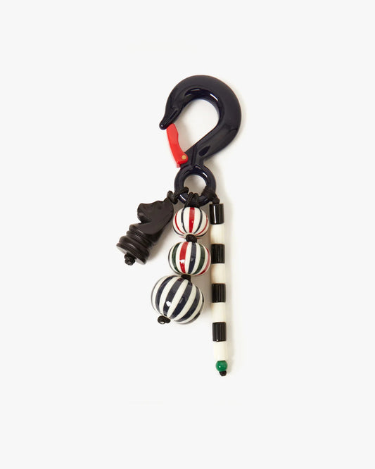 Beaded Stripe Bag Charm