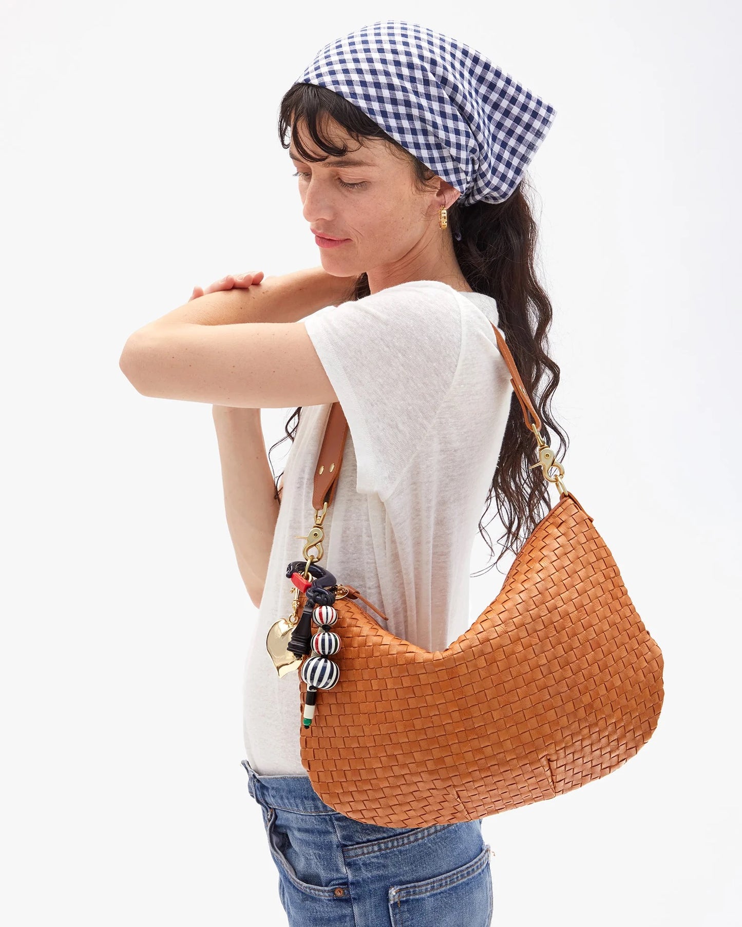 Beaded Stripe Bag Charm