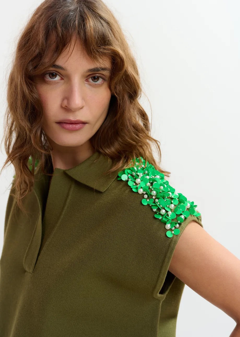 Joline Embroidered Knit Polo