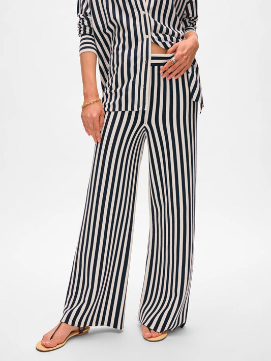Superfine Or Striped Wide Leg Pant