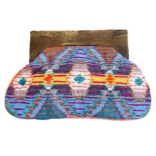 Colorful Woven Cotton Clutch