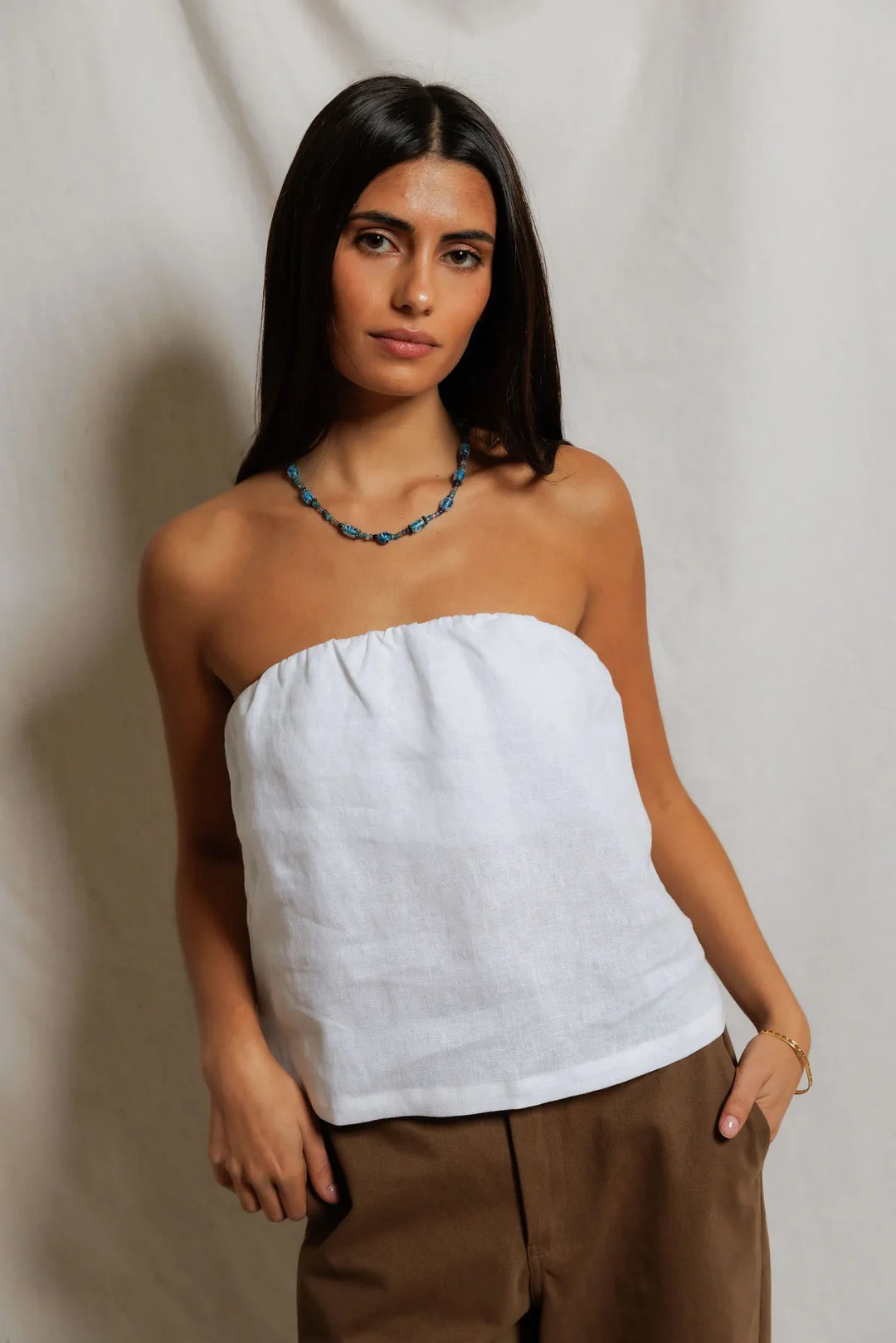 Gianna Linen Tube Top